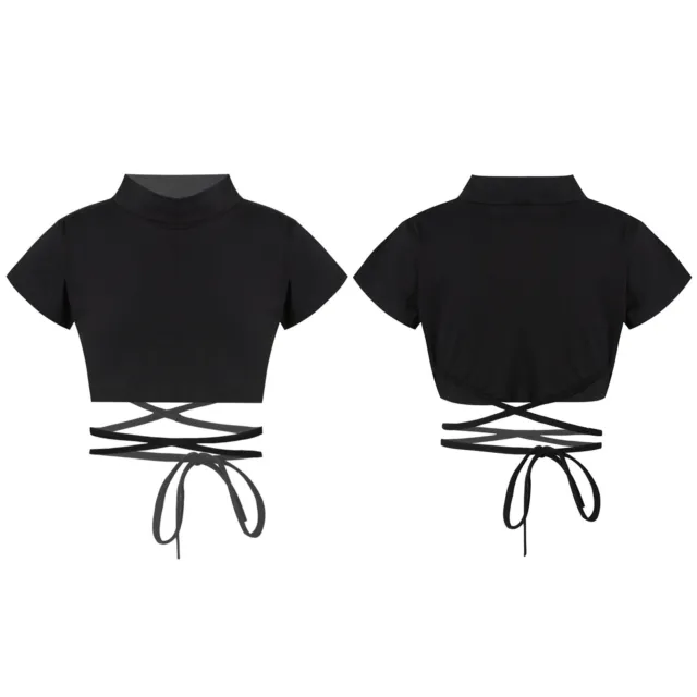 Maglietta Cami Bendaggio Cravatta Vita Cross Crop Top Atletico Sport Cami Abbigliamento da Danza