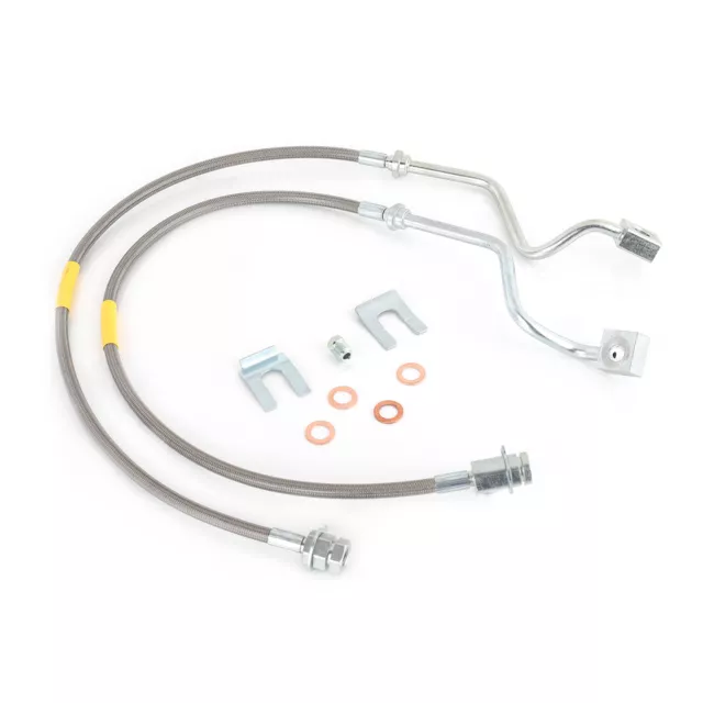FRONT Extended Stainless Steel Brake Lines for Ford F-250/F-350/99-04 Super Duty