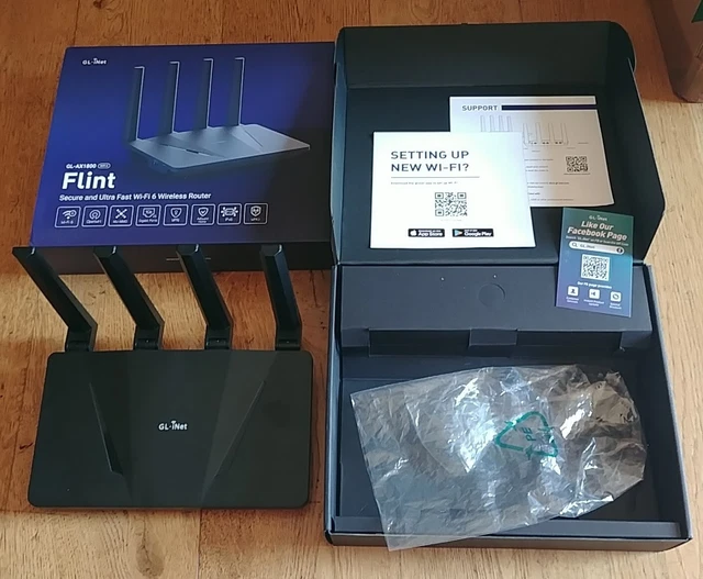 GL.iNet AX1800 Flint Privacy VPN Router Dual Band WiFi 6 Gigabit WiFi NAS Open S