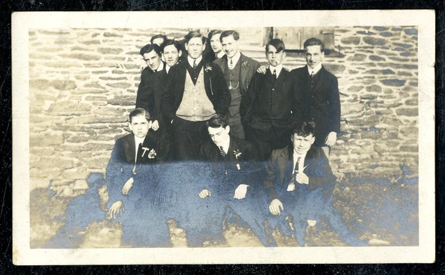Vintage Photo HANDSOME "FRAT" GUYS SMOKING WEAR SUITS AND CAPS Gay Interest 02