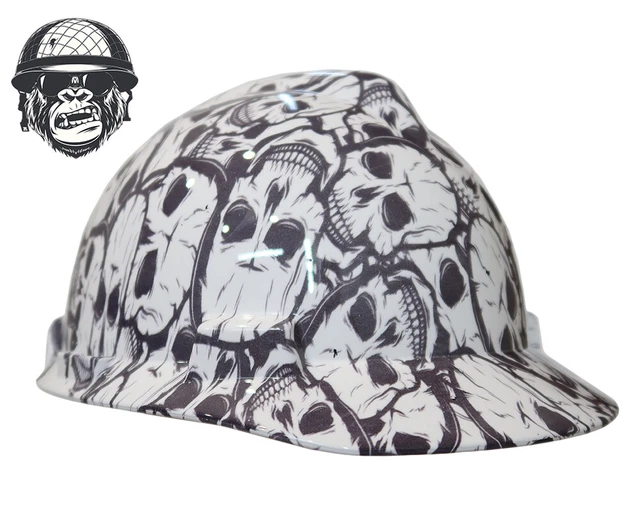 CUSTOM HYDROGRAPHIC SAFETY Hard Hat Mining Industrial SKULLS CAP 46.