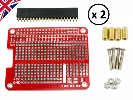 🇬🇧 2pcs Adafruit Perma-Proto HAT clone for Raspberry Pi prototype, strip board