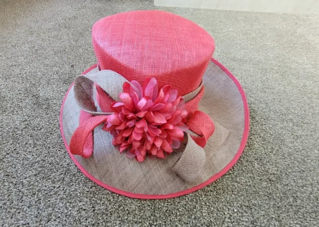 Jacques Vert Wedding Hat pink swirls flower mother of bride races cocktail