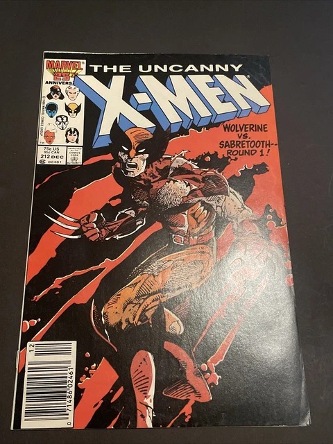 Uncanny X-Men 212 Vf+ 1St Battle Of Wolvie Vs Sabretooth Chris Claremont