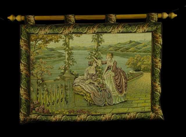 Tapestry Antique style quilted wall hanging traditional Vintage
