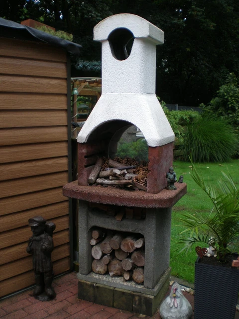 Garten Grill Kamin , Feuerstelle , Beton , NEU 2.Rost