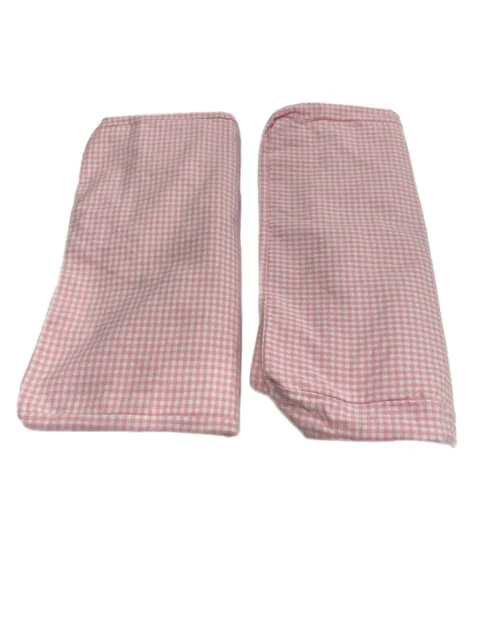 Pottery Barn Kids Set Of 2 Pink Gingham Check Basket Liners 15” X 15” X 12”