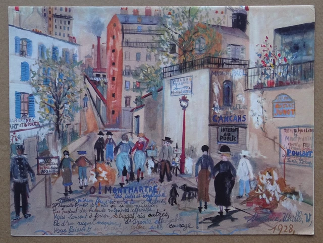 Menu orig Cie Chargeurs Réunis 1963 Paquebot Foucauld Maurice UTRILLO Montmartre