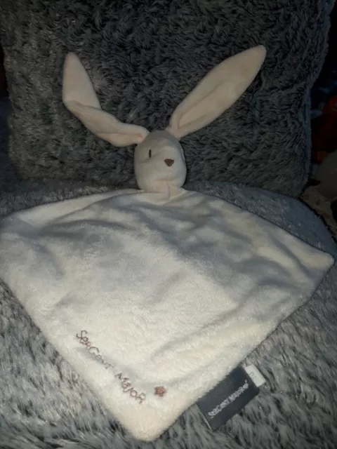 DPB🌞🌞 Peluche doudou lapin plat blanc crème SERGENT MAJOR  tbe