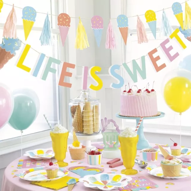 Ice Cream Themed Party Decorations Supplies Balloons Tableware Banners Bowls
