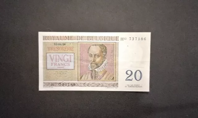 Billet De 20fr Belge Roland De Lassus En Très Bon État ,Craquant D'origine