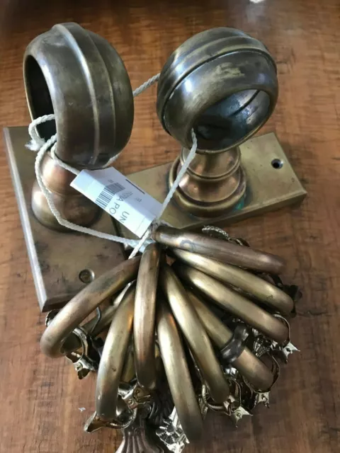 Antique  Brass curtain holder Round Drapery Rings Set  Antique