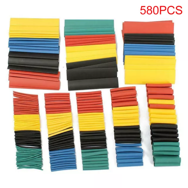 580Pcs Heat Shrink Tubing Insulation Shrinkable Tube 2:1 Wire Cable Sleeve c7IA