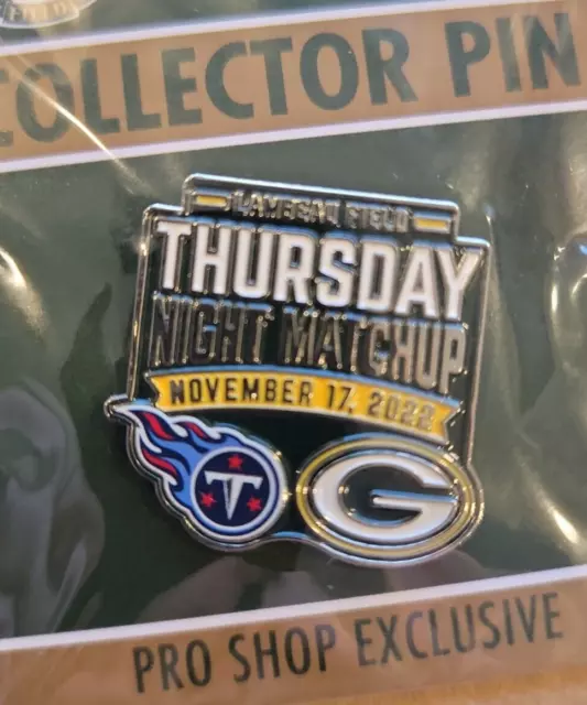 Tennessee Titans Green Bay Packers GAME DAY PIN 11/17/22 Lambeau Field Exclusive