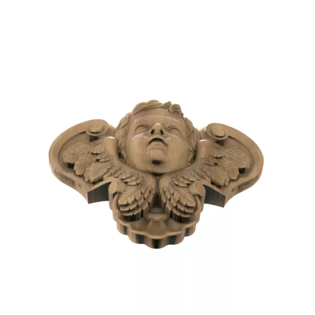 Wooden Angel Cherub Hand Carved Vintage Furniture Applique Center Piece Ornament 3