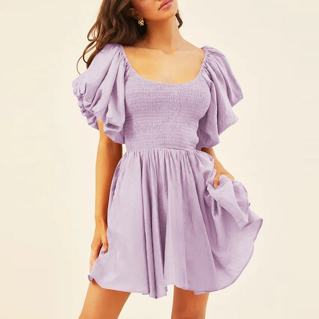 Robe Femme Col ras du cou Classique Moulante Bohème blanc Xl
