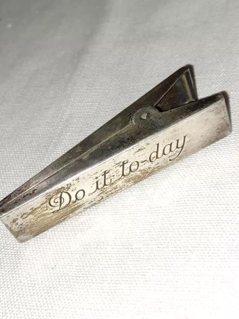 Vintage Thomae Company Sterling Silver Large Desk Paper Clip Says Do It Today