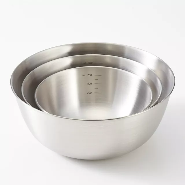 3SET MUJI STAINLESS STEEL MIXING BOWLS 3 SIZE SET S M L Japan Cooking