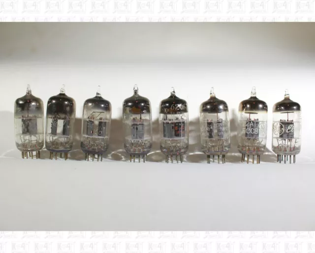 General Electric GE ECC81 12AT7 Vacuum Tubes USA Lot Of 8 Gray Plates