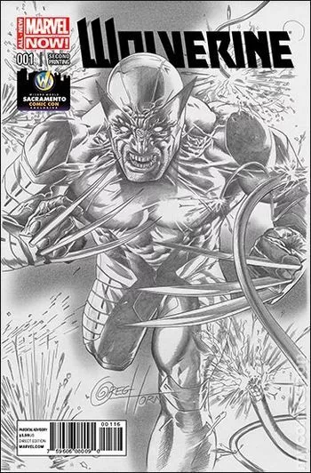 Wolverine #1 Horn Sketch Variant 2nd Printing FN 6.0 2014 Stock Image
