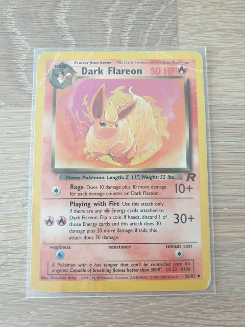 Pokemon Rocket Karten Nr. 136 Dark Flareon 35/82 Basis 1999 Englisch