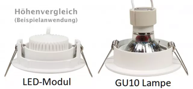 2er Set LED Einbauleuchte 55mm Lochmaß flach 230V 5W Einbaustrahler Einbauspot 2