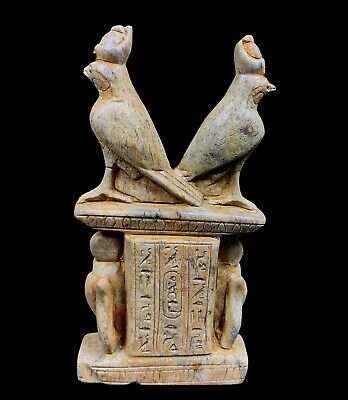 Beautiful statue of God Horus of the sky and the two cobras for protection 3