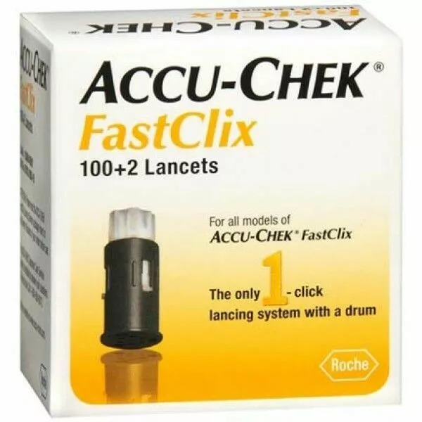 ACCUCHEK FAST CLIX 100+2 Lancets, Blood Glucose Testing Diabetes 2024