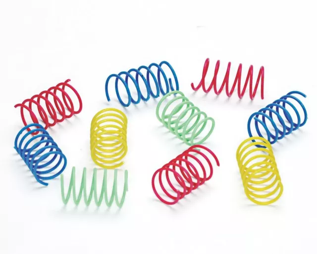 Ethical Pet Spot Colorful Springs Wide Spiral Cat Toys - Contains 4 Packs of 10