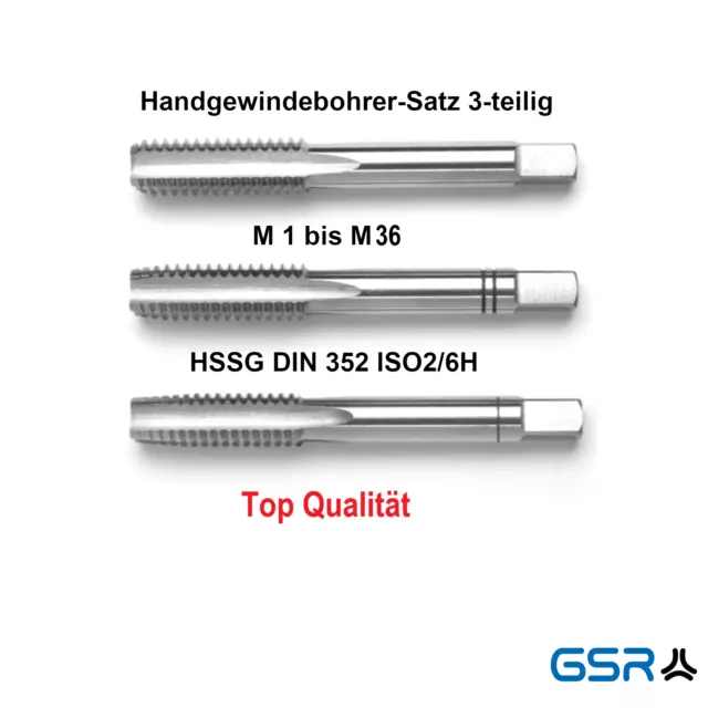 GSR Gewindebohrer Handgewindebohrer-Satz Gewindeschneider M1 - M36 zur Auswahl