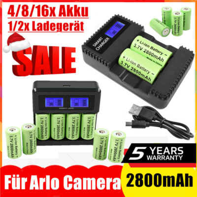 4/8/16x 2800mah cr123a rcr123a ricaricabile batteria caricabatteria per Arlo Camera 