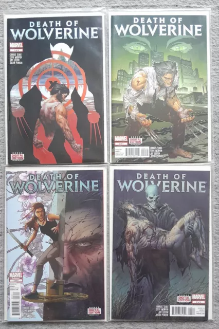 Marvel Comics Death Of Wolverine 1 To 4 Foil Variants High Grade X Men 2014