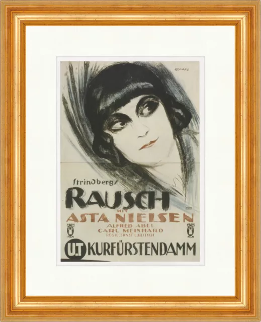 Rausch. Filmplakat R. L. Leonard 1919 Asta Nielsen  Plakatwelt 862 Gerahmt