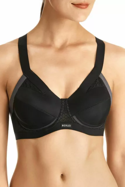 Womens Berlei Electrify Underwire Sports Bra Cross Back Support Lined Y556W