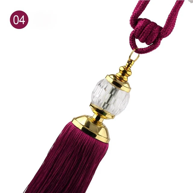 2pcs Curtain Tie Rope Beaded Ball Tiebacks Backs Bedroom Decor Holdbacks Tassel 3