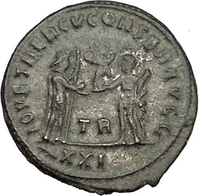 DIOCLETIAN receiving Victory Tripolis mint 285AD Rare  Ancient Roman Coin i51081