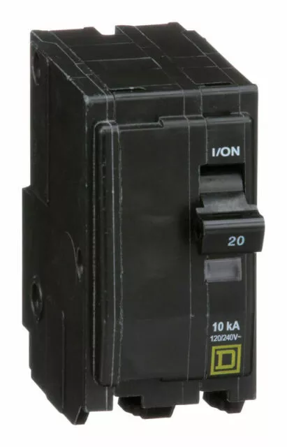 Square D QO220CP Miniature Circuit Breaker - 20 A, 2 Pole, 120/240 VAC