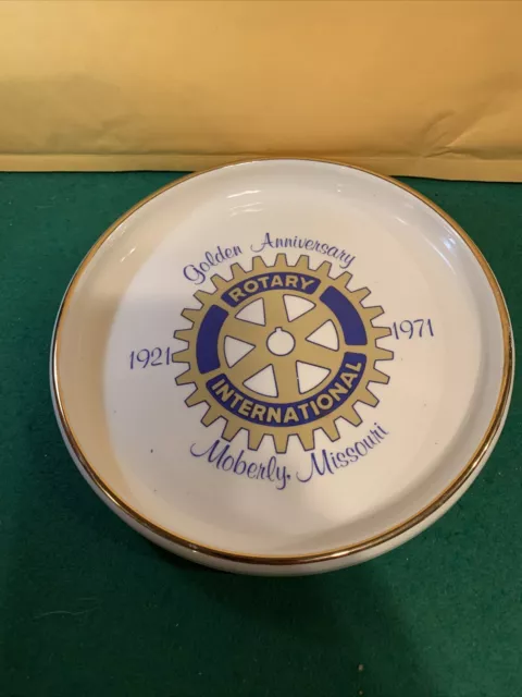 Rotary International Golden Anniversary Plate Dish Collectible Moberly Missouri