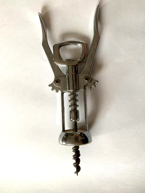 Tire-bouchon De Poche En Métal Argenté - Mécanisme à Manchon - Longueur 11 Cm