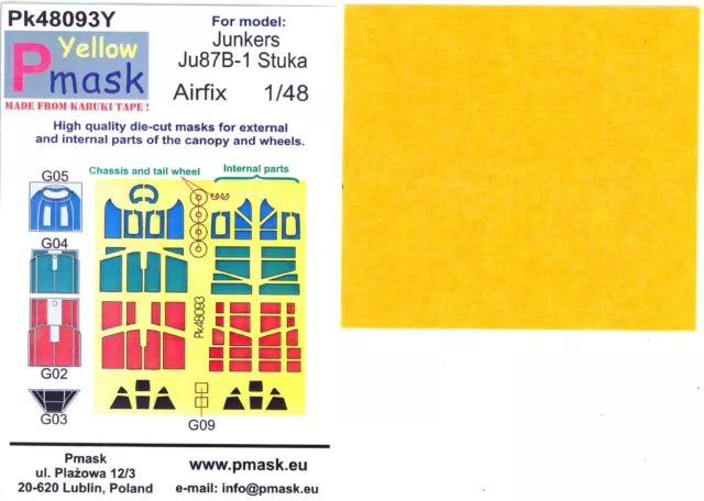 Model Maker 1/48 JUNKERS Ju-87B-1 STUKA Kabuki Tape Paint Mask Set for Airfix
