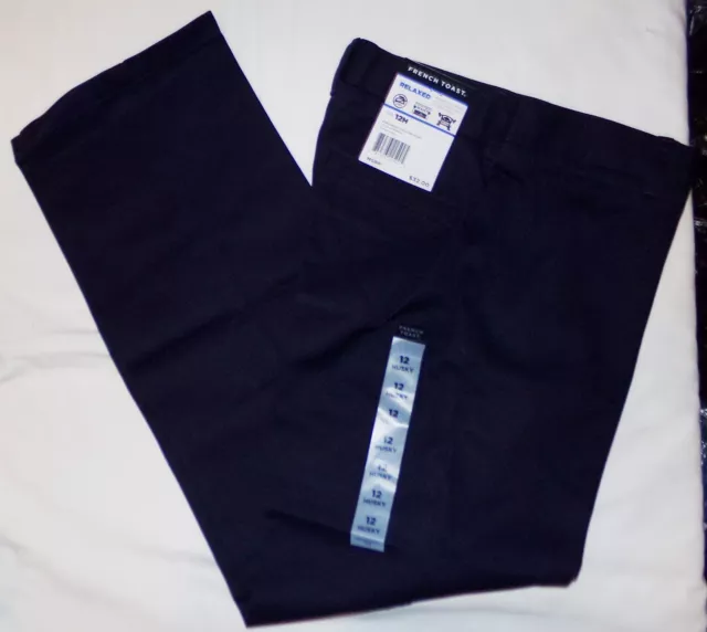 French Toast NWT Boys Navy Blue Pants 12 Husky Relaxed Fit New School Uniform