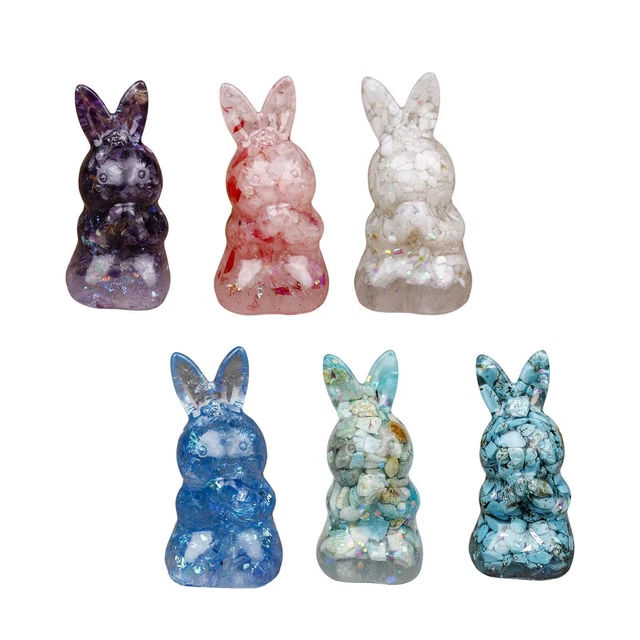 Sculpture de lapin en pierre Statues de lapin de bureau Figurines pour tableau