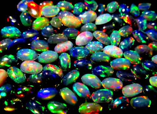 Naturale Stupefacente Qualità Etiope Opale Ovale Cabochon Sfuso Gemma 6 8 MM 1
