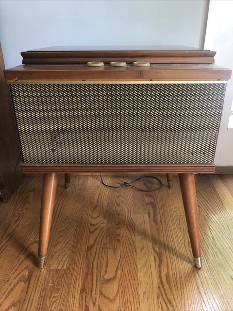 Vtg Record Player Magnavox Mid Century Modern Atomic Console Tube Amp MCM