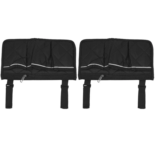 2X Bolsa lateral para silla de ruedas para silla de ruedas trasera Bolsa de almacenamiento para silla de ruedas Se adapta a la mayoría de las camas RP2M3
