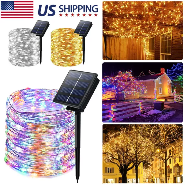 100-300 LED Solar Power String Fairy Lights Garden Outdoor Party Christmas Lamp
