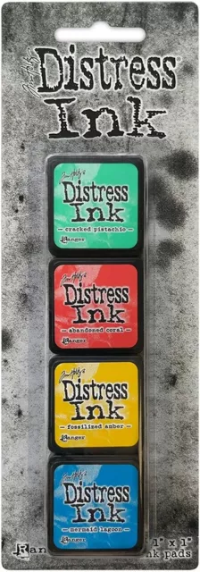 Distress Mini Ink Pads 4/Pkg Kit 13