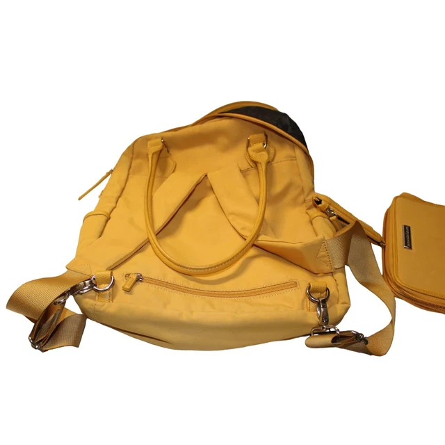 Samantha Brown To Go Convertible Backpack Mustard Tropical Coin Purse and Wallet 3