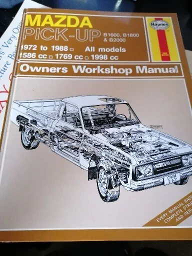 Haynes Owners Workshop Manual Mazda Pick-Up 1972 To 1988 B1600 B1800 B2000 VGC