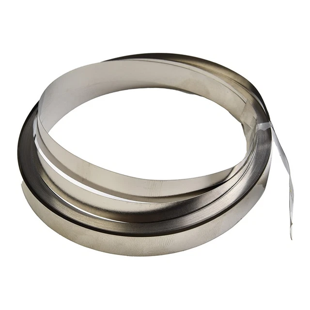 Bande Acier Nickelé Sourcing Map - 5m X 10mm X 0.2mm - Pour Soudage Batteries Et Connexions Électriques